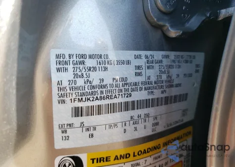 2024 Ford Expedition Max Limited from USA, damaged, VIN 1FMJK2A86REA71729